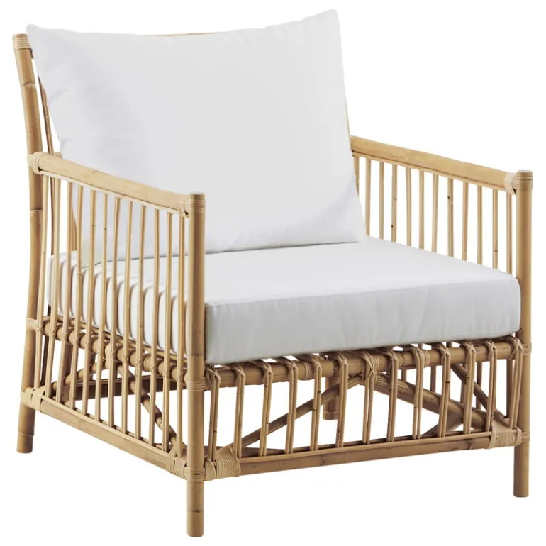 Sika-Design Caroline lounge chair, natural rattan - white
