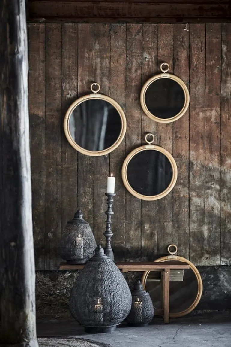 Sika-Design Ella mirror, large, natural rattan