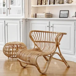 Sika-Design Fox lounge chair, natural rattan