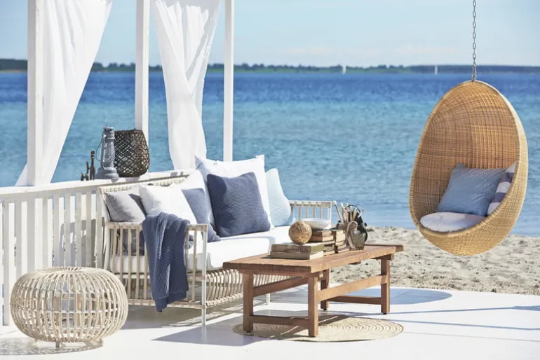 Sika-Design Franco Albini Exterior ottoman, large, white