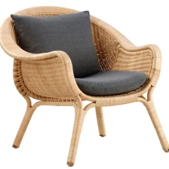 Sika-Design Madame lounge chair, natural rattan - dark grey