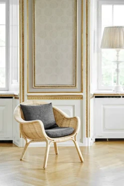 Sika-Design Madame lounge chair, natural rattan - dark grey