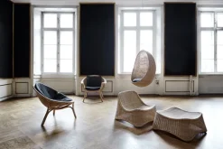 Sika-Design Madame lounge chair, natural rattan - dark grey