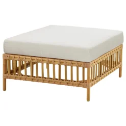 Sika-Design Maggie Exterior pouf module, glass top, natural - white cushion