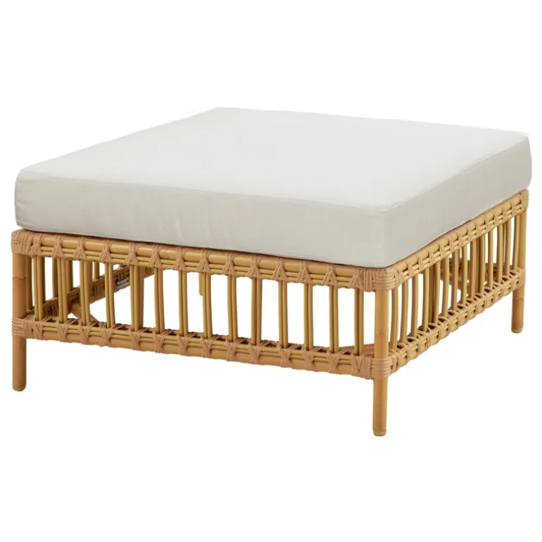 Sika-Design Maggie Exterior pouf module, glass top, natural - white cushion