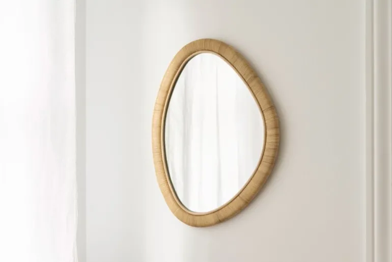Sika-Design Malou mirror, 70 x 55 cm, natural rattan