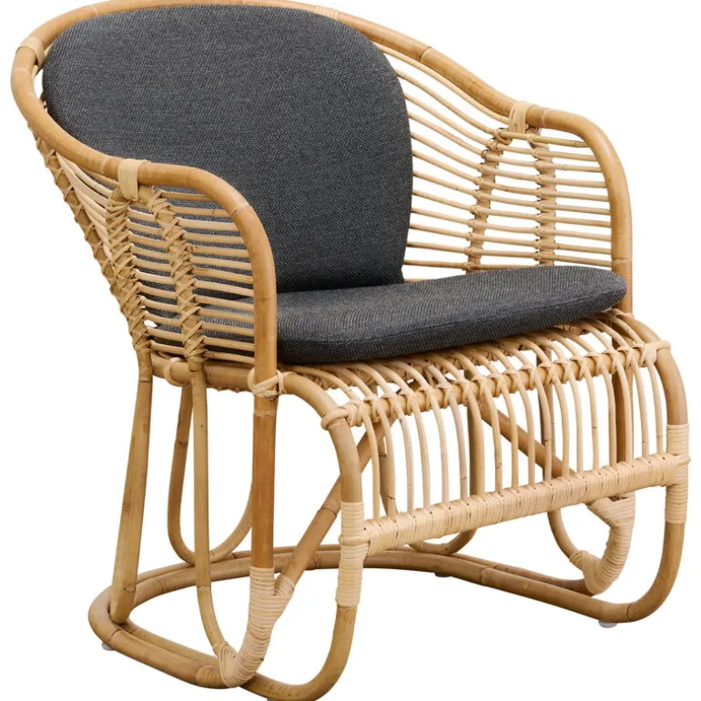 Sika-Design Swing lounge chair, natural rattan - dark grey