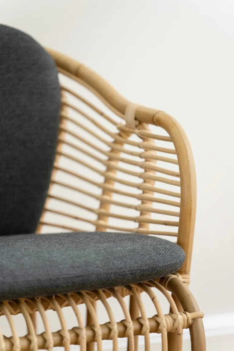 Sika-Design Swing lounge chair, natural rattan - dark grey