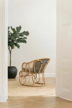 Sika-Design Swing lounge chair, natural rattan - dark grey