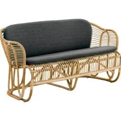 Sika-Design Swing 2-seater sofa, natural rattan - dark grey