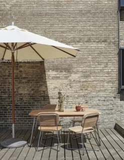 Skagerak Atlantis parasol ø 330 cm, striped, blue - white