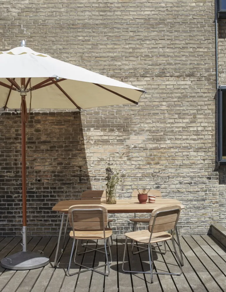 Skagerak Atlantis parasol ø 330 cm, striped, blue - white