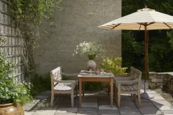 Skagerak Messina parasol ø 270 cm, striped, gold - white