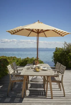 Skagerak Messina parasol ø 270 cm, striped, gold - white