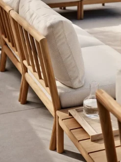 Skagerak Tradition pouf, teak - light sand