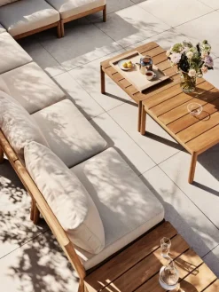 Skagerak Tradition pouf, teak - light sand