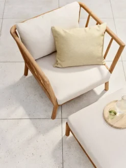 Skagerak Tradition pouf, teak - light sand