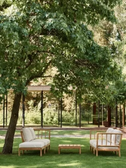 Skagerak Tradition pouf, teak - light sand