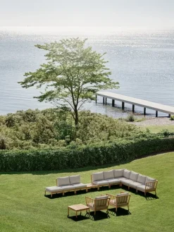 Skagerak Tradition pouf, teak - light sand