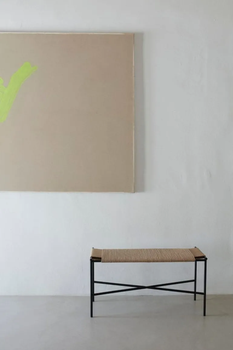 Skagerak Vent bench, black - paper cord