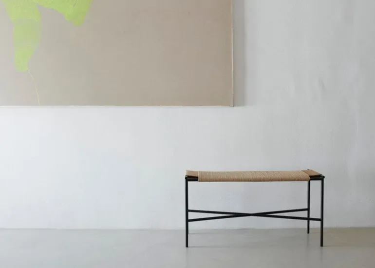 Skagerak Vent bench, black - paper cord