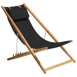 Skargaarden H55 easy chair, teak - black Agora