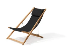 Skargaarden H55 easy chair, teak - black Agora