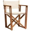 Skargaarden Kryss lounge chair, teak - beige Sunbrella Heritage