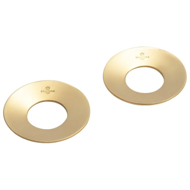 Skultuna Drip plate, large, set of 2, polished brass