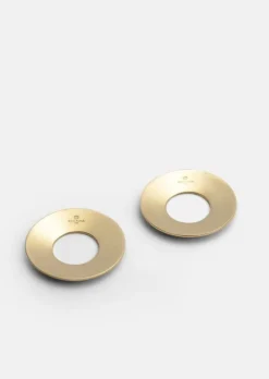 Skultuna Drip plate, large, set of 2, polished brass