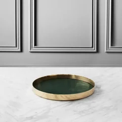 Skultuna Karui tray, dark green leather