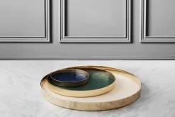 Skultuna Karui tray, dark green leather