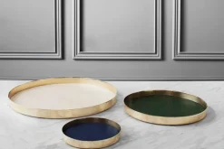 Skultuna Karui tray, L, ivory white leather
