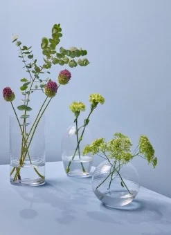 Spring Copenhagen Laine vase, oval, 20 cm, clear