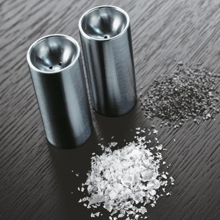 Stelton Arne Jacobsen salt and pepper set, steel