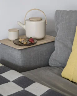 Stelton Theo tea cup with coaster, sand