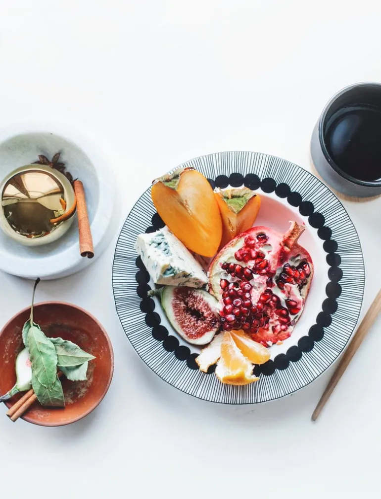 Stelton Theo tea cup with coaster, black