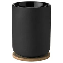 Stelton Theo thermo cup with coaster, 0.25 L, black