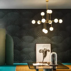 Stilnovo Galassia 12 pendant, gold - white