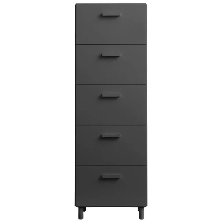 String Furniture Relief chest of drawers with legs, tall, grey