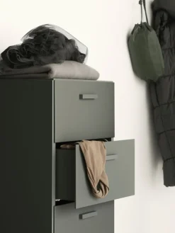 String Furniture Relief chest of drawers with legs, tall, grey