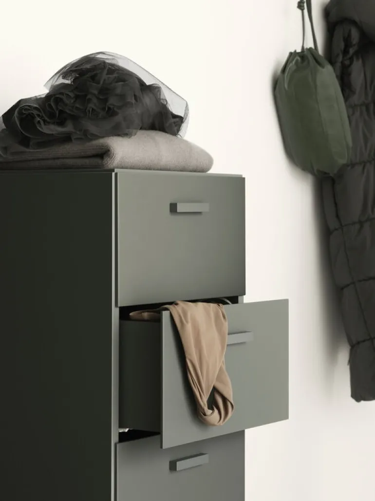 String Furniture Relief chest of drawers with legs, tall, grey