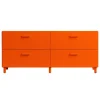 String Furniture Relief chest of drawers with legs, low, orange