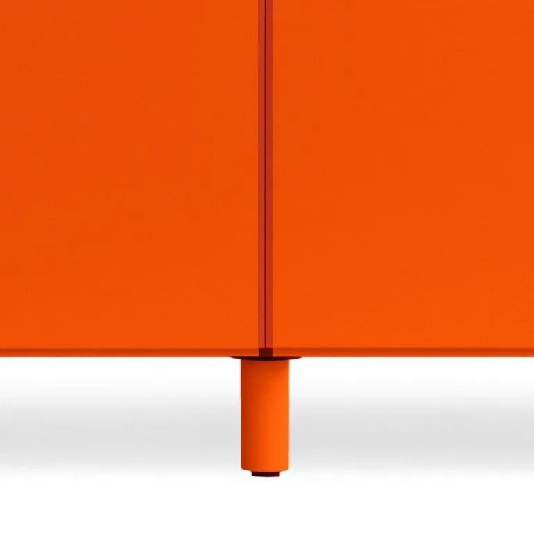 String Furniture Relief chest of drawers with legs, low, orange