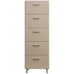 String Furniture Relief chest of drawers with legs, tall, beige