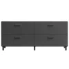String Furniture Relief chest of drawers with legs, low, grey