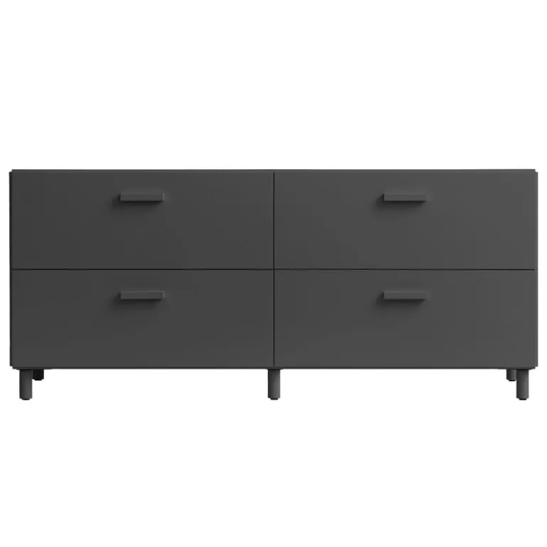 String Furniture Relief chest of drawers with legs, low, grey