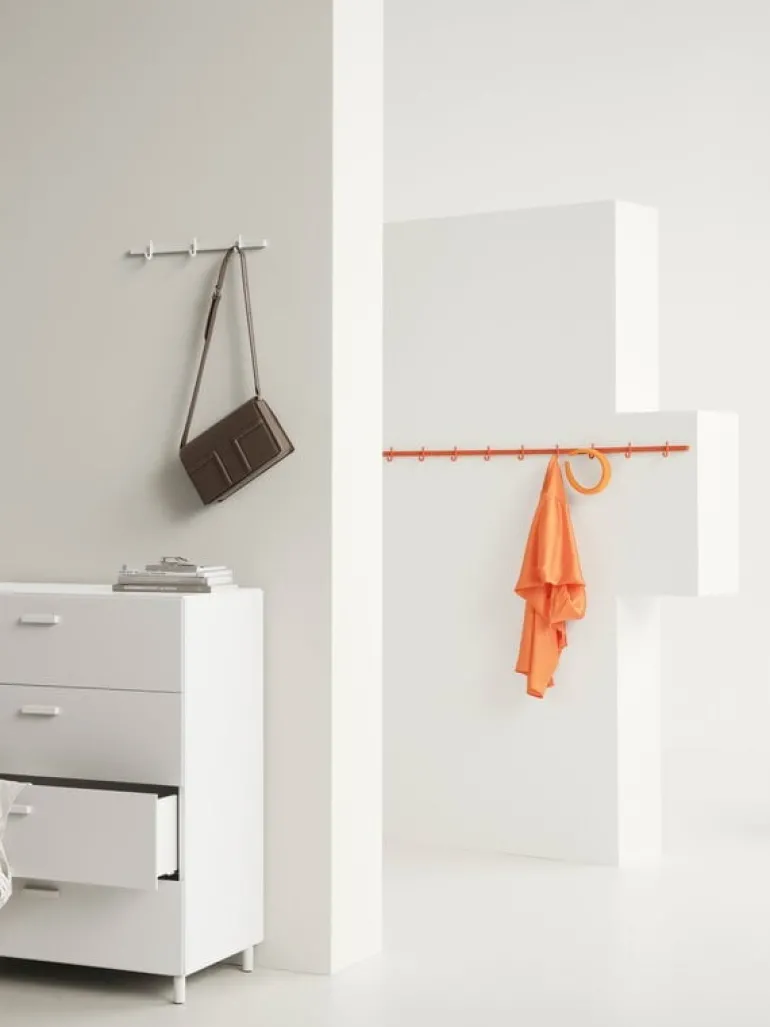 String Furniture Relief hook rail, large, 123 cm, orange