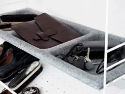 String Furniture String bowl shelf, felt, light grey