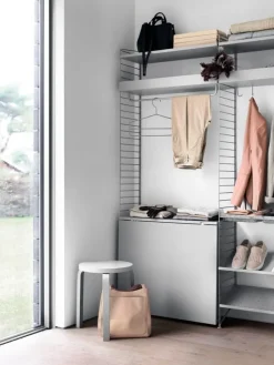 String Furniture String bowl shelf, felt, light grey